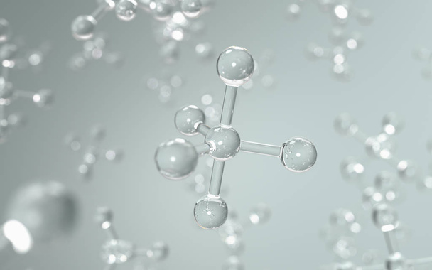 Science with molecule or atom background, Structure for Science, 3d render. - Photo, Image