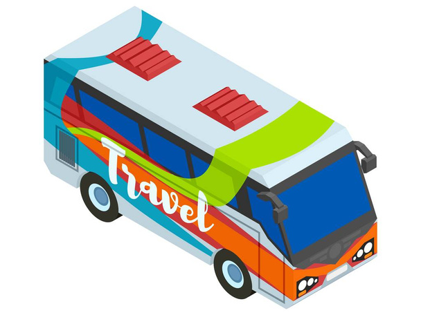 isometric tourist bus for travel - Photo, Image