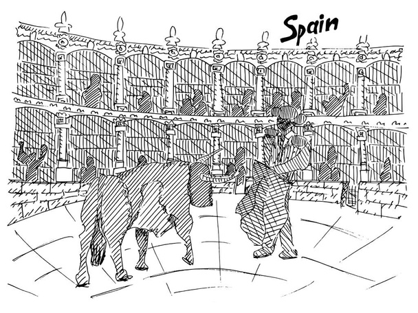 Boğa güreşine karşı İspanya matadoru - Fotoğraf, Görsel