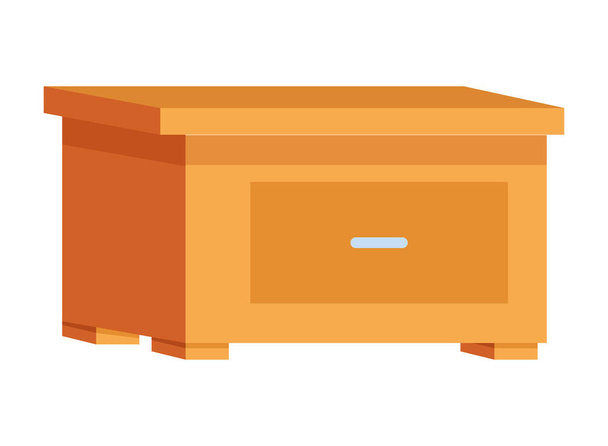 wooden drawer office decoration cartoon - Vector, Imagen