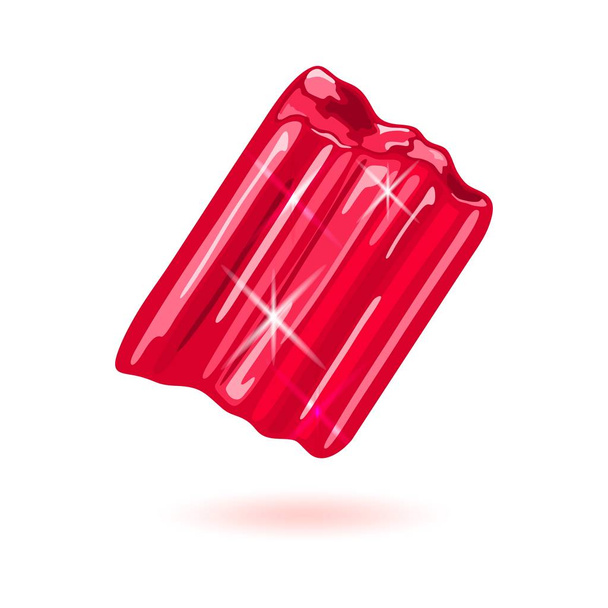 Un trozo de granate natural. Espécimen de hermoso mineral rojo, piedra preciosa
. - Vector, Imagen