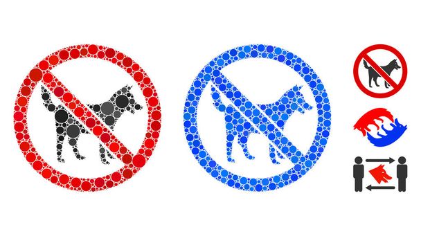 No Dogs Mosaic Icon of Round Dots - Vector, Imagen
