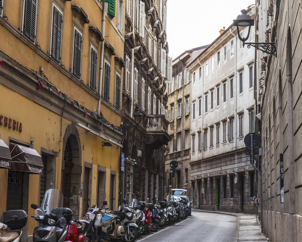 Trieste, Italy, August 5, 2019. beautiful picturesque street in the historical part of the city.  - Фото, зображення