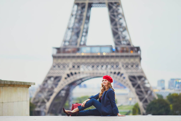 Young woman with long blond curly hair in Paris, France - Photo, image