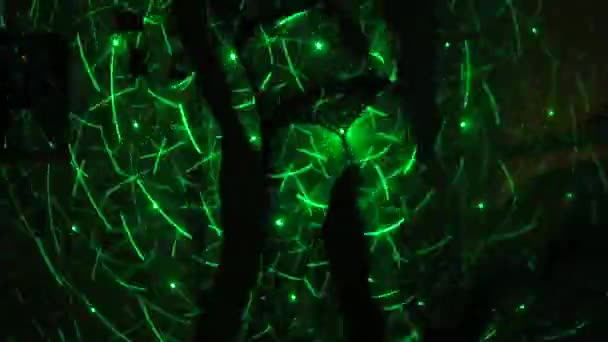 taniec pupy w świetle lasera - Materiał filmowy, wideo