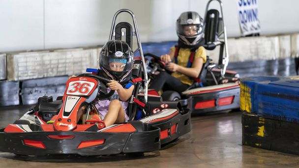 A Child Driving a Go-Kart Circuit - Photo, Image