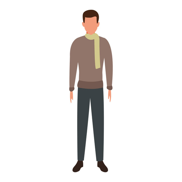avatar man standing icon, flat colorful design - Vektör, Görsel