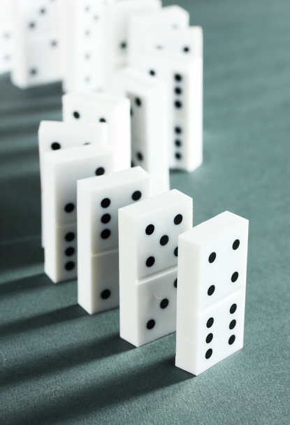 Dominoes on grey background - Фото, зображення