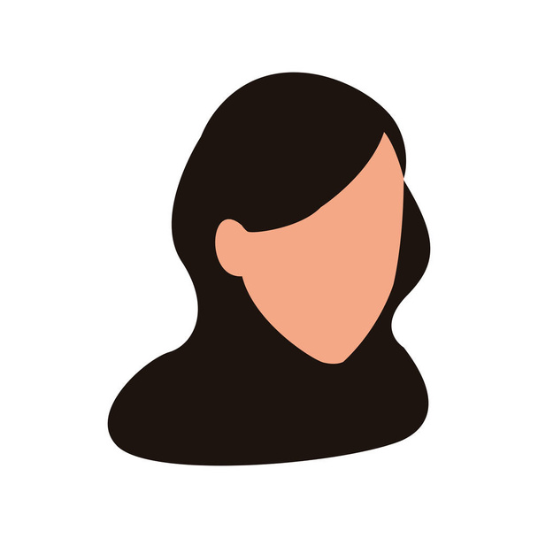 icono de la cabeza de mujer avatar, diseño plano
 - Vector, imagen