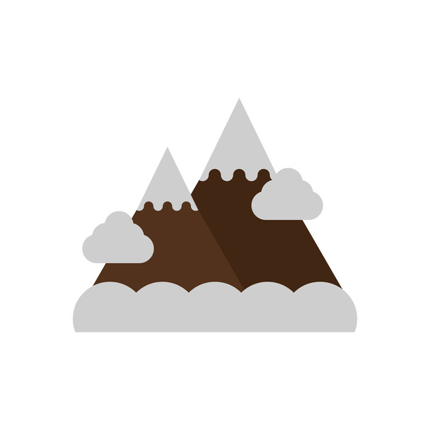 mountains peaks big isolated icon - Vector, Image