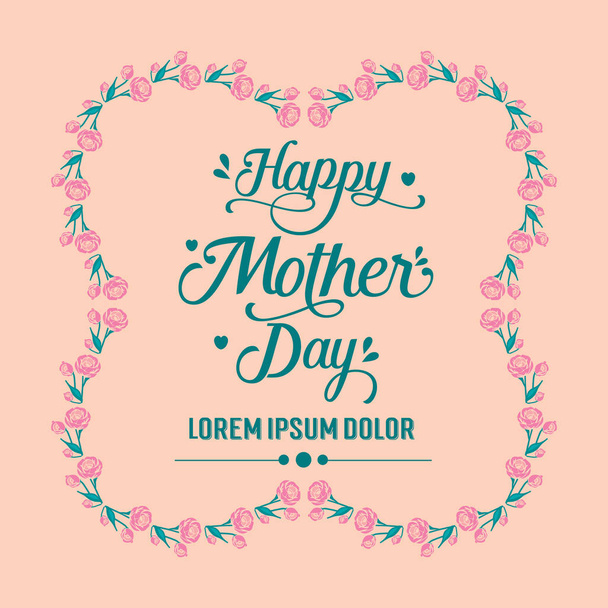 Elegant Crowd pink floral frame, for happy mother day cards decoration. Vector - Vector, Image
