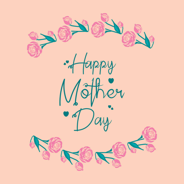Elegant Crowd pink floral frame, for happy mother day cards decoration. Vector - Vector, Image