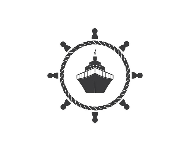 ikona logo wektora morskiego ilustracji morskiej - Wektor, obraz