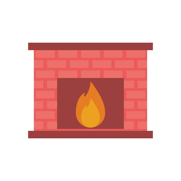 merry christmas house chimney icon - Vector, Image