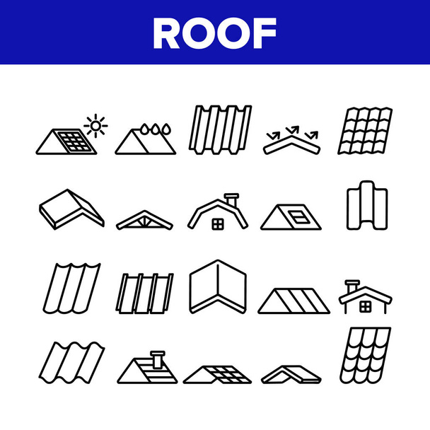 Будівництво даху Колекція іконок Векторні
 - Вектор, зображення