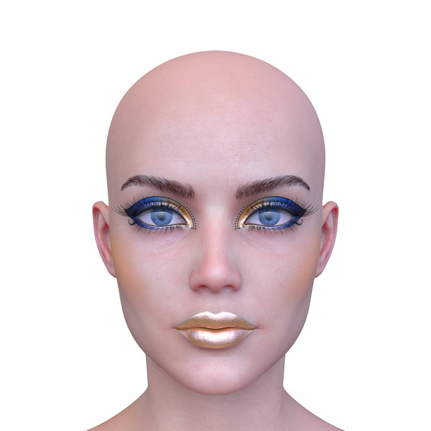 3D CG rendering of Woman's face - 写真・画像