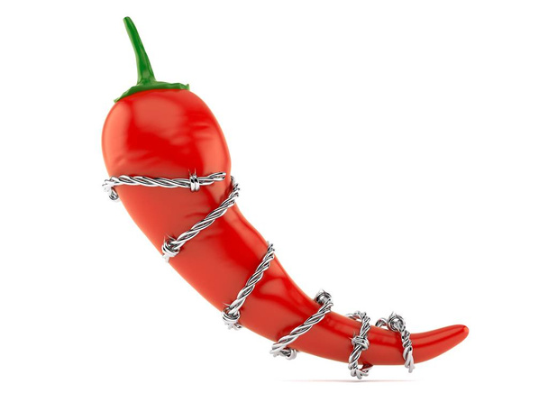 Hete paprika met prikkeldraad - Foto, afbeelding