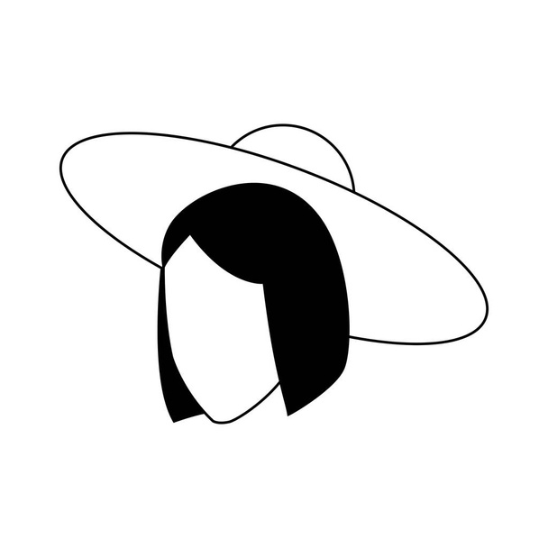 mujer avatar con sombrero elegante
 - Vector, imagen