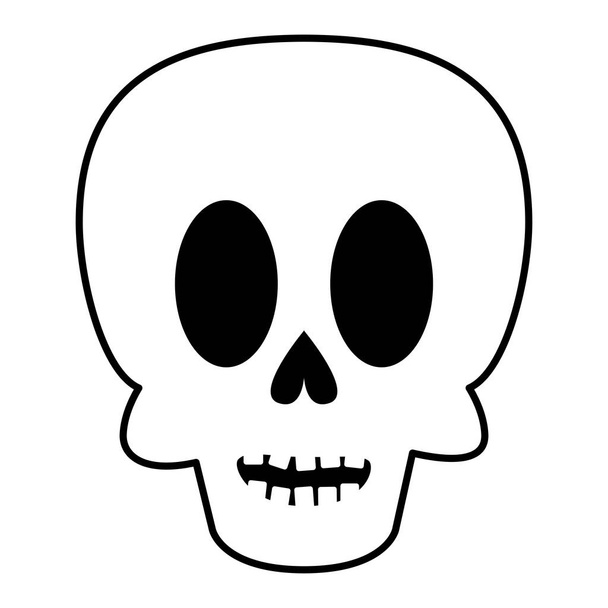 halloween koponya fej izolált ikon - Vektor, kép