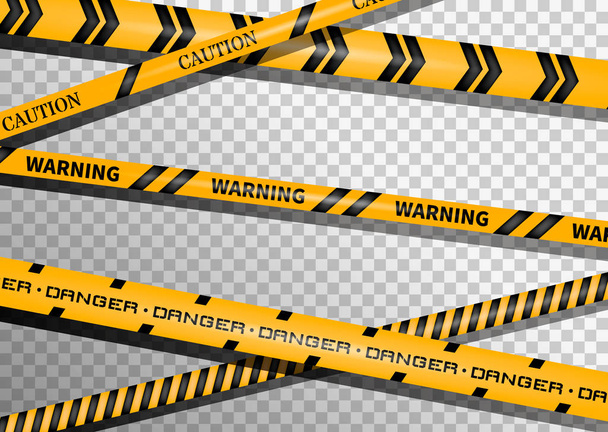 Caution and danger tapes. Warning tape. - Vector, Image
