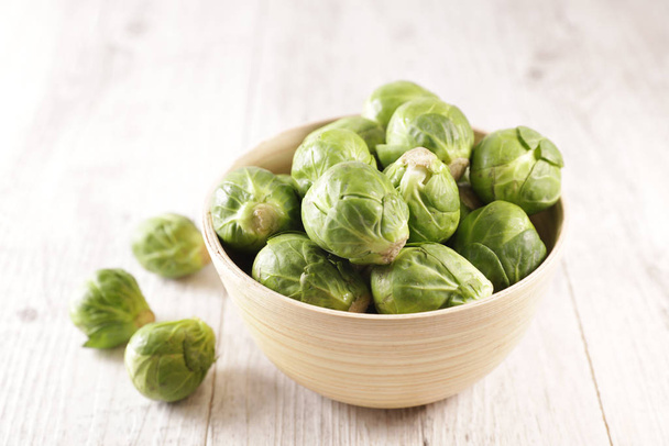 close up on raw brussel sprouts - Foto, imagen