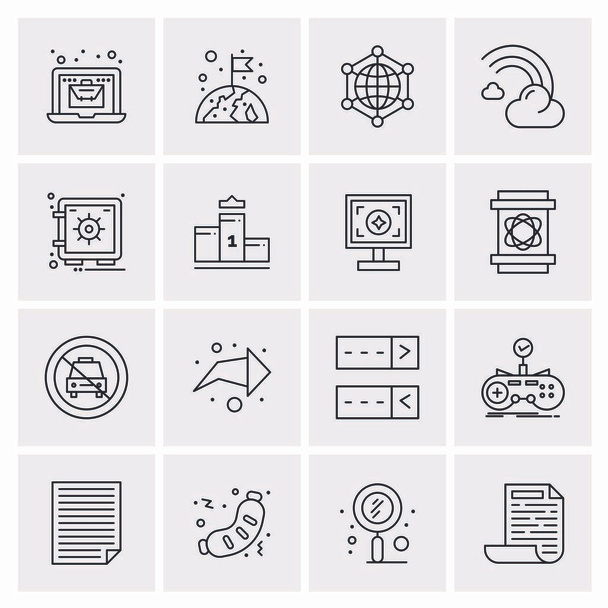 Set of 16 Universal Business Icons Vector - Vector, Image