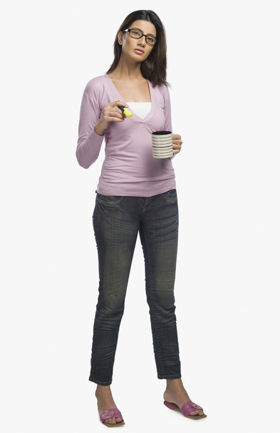 Fashion designer drinking coffee - Фото, зображення