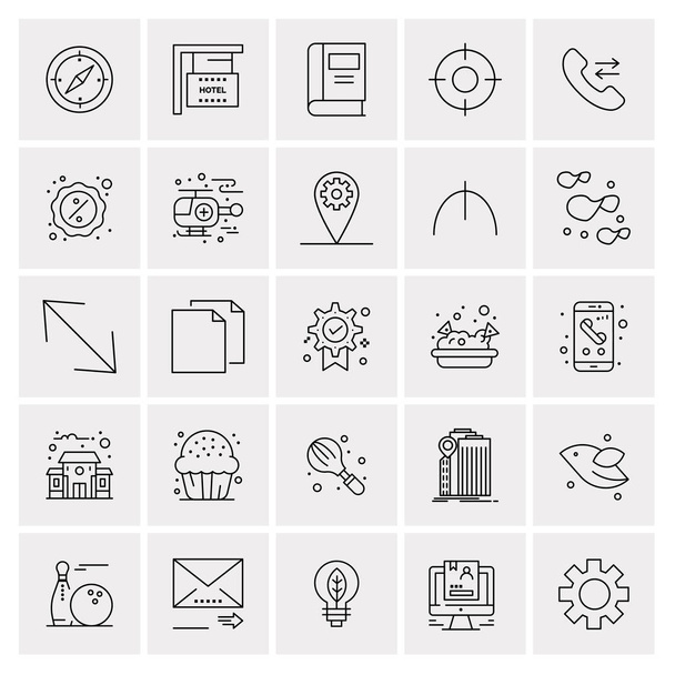 Set of 25 Universal Business Icons Vector - Vetor, Imagem