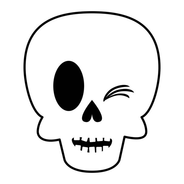 halloween crânio cabeça ícone isolado - Vetor, Imagem