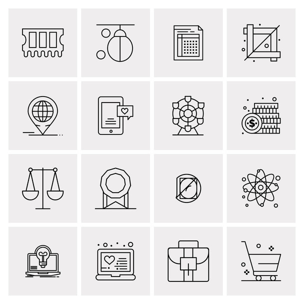 Set of 16 Universal Icons Business Vector - Vektori, kuva