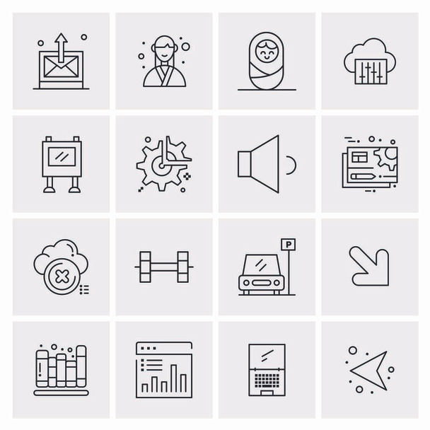 Set of 16 Universal Icons Business Vector - Vecteur, image