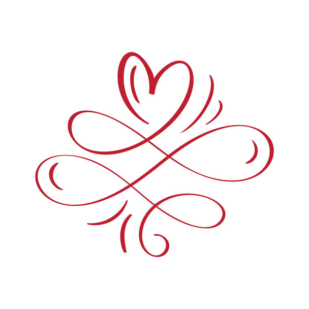 Logo miłości serca na zawsze. Zaprojektuj element kwitnący dla karty walentynkowej. Ilustracja wektora. Nieskończoność Romantyczny ślub symboli. Szablon koszulki, karty, plakatu - Wektor, obraz