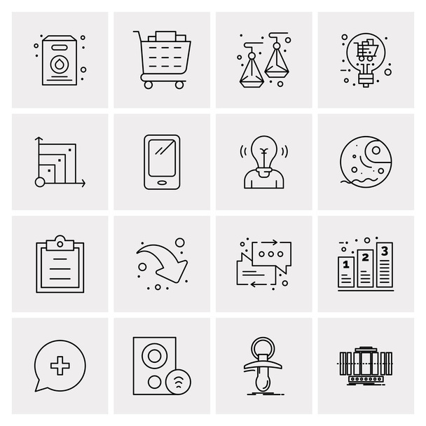 Set of 16 Universal Icons Business Vector - Vektor, obrázek