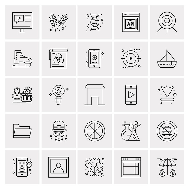25 Universal Business Icons Vector. Creative Icon Illustration to use in web and Mobile Related project. - Διάνυσμα, εικόνα