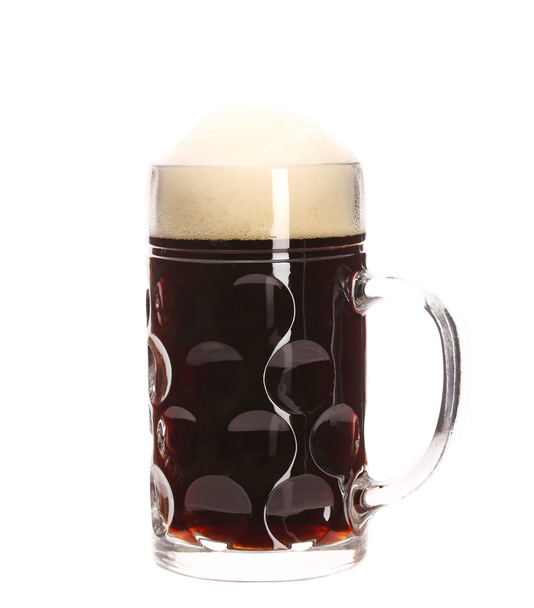 Closeup of mug full with brown beer. - Fotoğraf, Görsel
