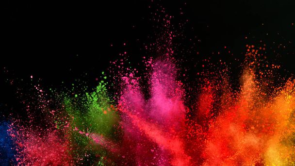 Explosion of colored powder isolated on black background - Fotografie, Obrázek