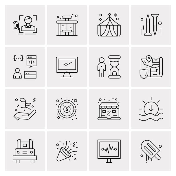 16 Universal Business Icons Vector. Creative Icon Illustration to use in web and Mobile Related project. - Vector, afbeelding