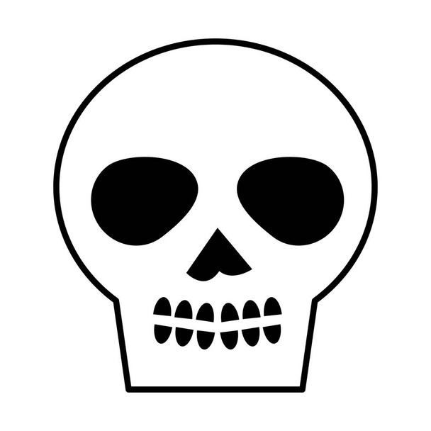 halloween skull head isolated icon - Vector, Image