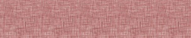 Maroon Red Gray French Linen Texture Banner Background. Old Ecru Flax Fibre Seamless Pattern. Organic Yarn Close Up Weave Fabric Effect. Ecru Beige Cloth Edge Trim. Vector EPS10 - Vector, Image