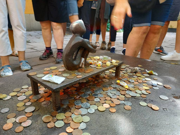 Geld-Skulptur auf Stockholm Schweden - Foto, Bild