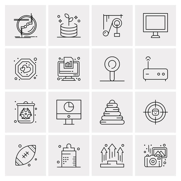Set of 16 Universal Icons Business Vector - Vektor, obrázek
