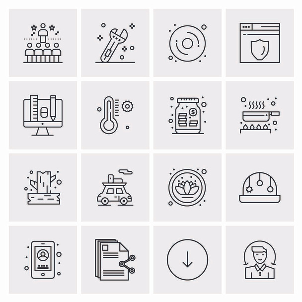 Set of 16 Universal Icons Business Vector - Wektor, obraz