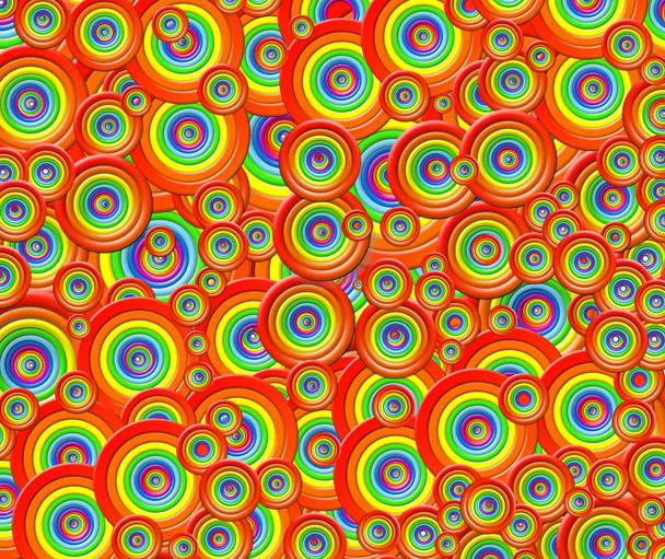 Kleurrijke ringen van alle kleuren regenboog. Kleur abstracte cirkels - Foto, afbeelding