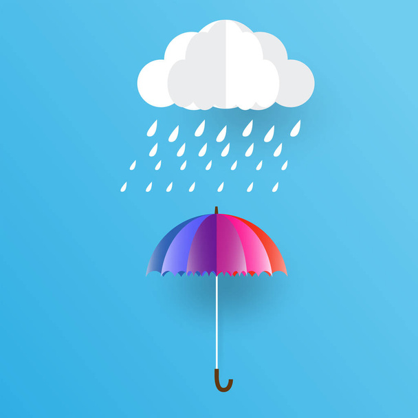 σύννεφα και strom, βροχερές μέρες, ομπρέλα   - Διάνυσμα, εικόνα