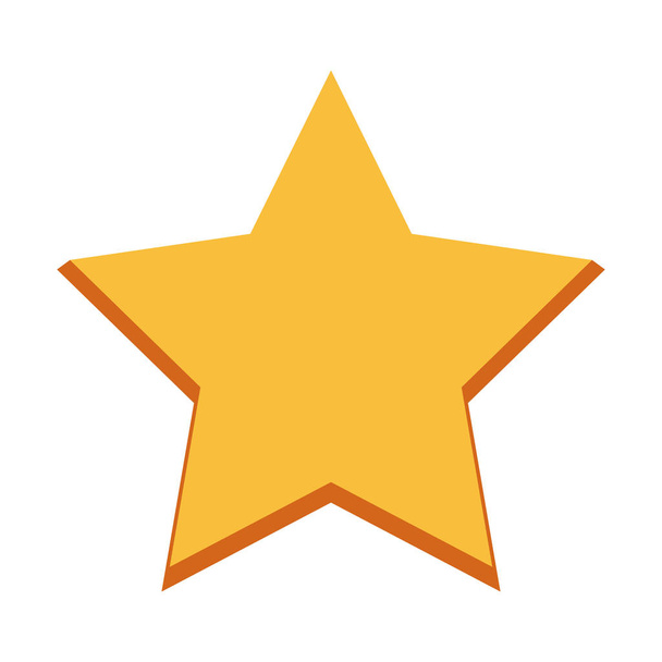 žlutá ikona tvaru hvězdy, plochý design - Vektor, obrázek