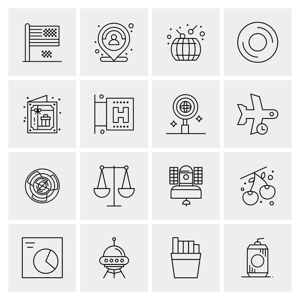 Set of 16 Universal Business Icons Vector - Vektor, obrázek