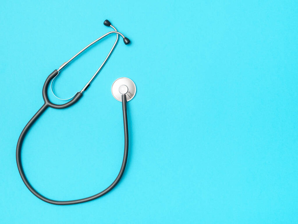 Stethoscope and space for text on color background - Foto, imagen