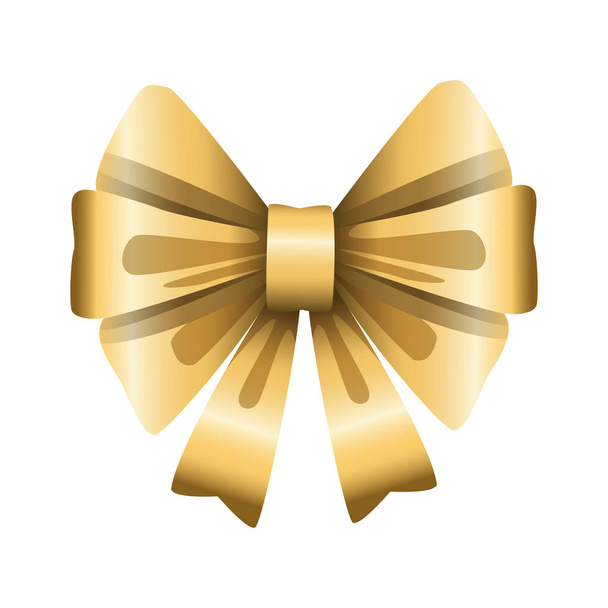 golden decorative bow icon - Vector, Image