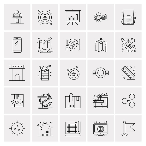 Set of 25 Universal Business Icons Vector - Vektör, Görsel