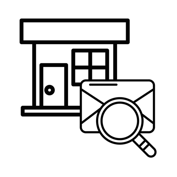 building office postal service icon - Vector, Image